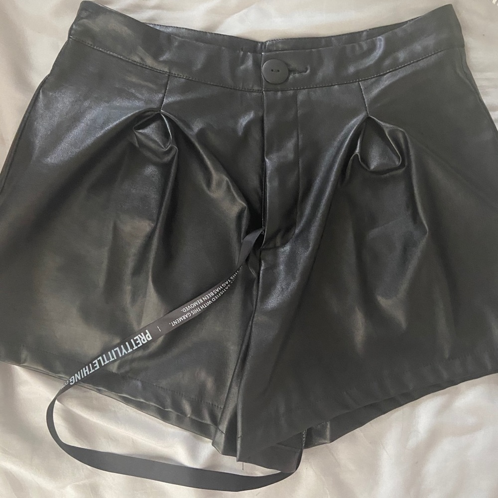 High Waisted Leather Shorts